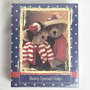 Boyds Bears Beary Special Notes Notepaper Set, Gloria Bearsevelts Box, Vtg New